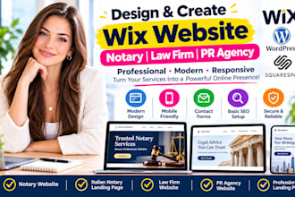 build notary website, italian notary landing page, law firm wix website pr agenc