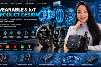 design smartwatch, fitness tracker, lot, esp32 enclosure and wearable cad