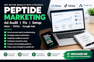 setup google peptide marketing peptide audit fix and setup peptide ads on meta