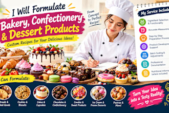 formulate bakery, confectionery and dessert products