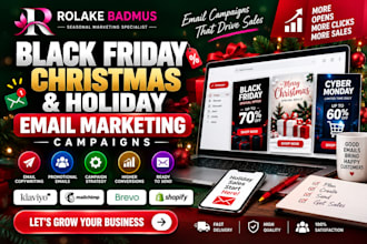 create black friday christmas holiday email marketing campaign for your business