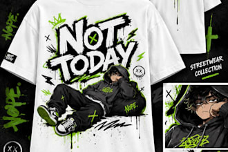 design custom streetwear tshirt graphics for you