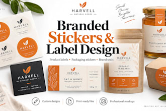 design professional branded stickers and product labels