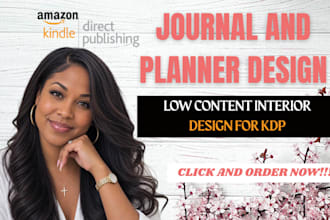 custom journal design planner design  low content interior for KDP