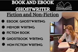 be your book writer, ghost writer and ebook writer for fiction or non fiction