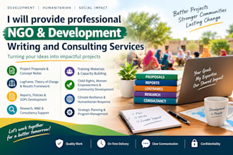 write a professional ngo project proposal or concept note