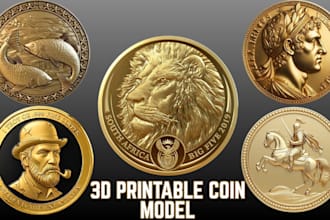 sculpt 3d printable coin model basrelief medallion cnc stl model for 3d printing