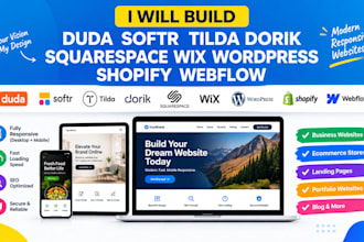 build duda softr tilda dorik squarespace wix wordpress shopify webflow website