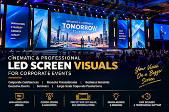 create vj loop, cinematic led screen visuals for conference, events and seminars