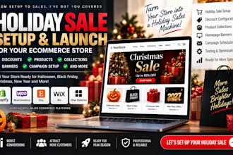 set up halloween, black friday and christmas ecommerce sales