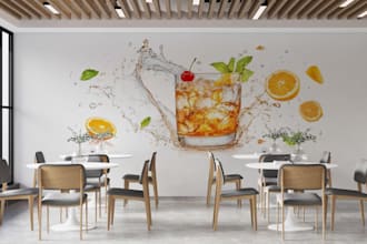 design cocktail wallpaper bar wall decal restaurant wall mural peel and stick