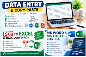 data entry specialist pdf to word excel