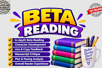 be beta reader for fantasy,romance historical,or thriller fiction beta