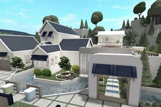 build you a realistic beautiful bloxburg houses, mansion with interior rendering