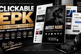 design clickable epk, electronic press kit and influencer media kit