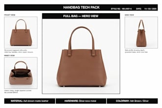 do a bag tech pack, handbag pack, tote bag tech pack for you