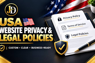 create your website privacy policy, terms of service and legal policies