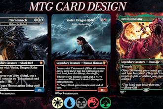 design custom mtg card, edh commander, playing card, tcg illustration, pokemon