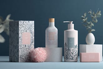 create cosmetic label design and cosmetic packaging design