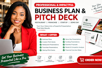 create a business plan investor pitch deck restaurant franchise startup demo day