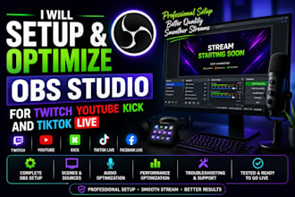 setup and optimize obs studio for twitch youtube kick and tiktok live