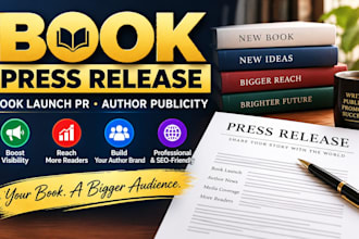 write book press release, book launch PR, author promotion and publicity