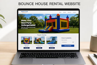 build a bounce house party rental website with availability and simple bookings