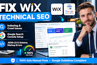 fix wix indexing issues, wix schema errors and setup search console and json ld