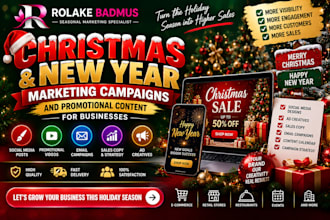 create christmas and new year holiday marketing campaign and promotional content