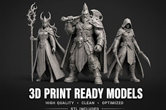 create custom 3d printable characters, figures and miniatures