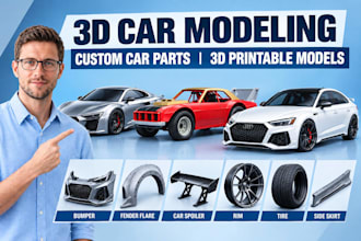3d car modeling custom car parts widebody kit body kit deisgn for 3d printing