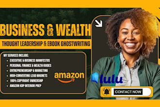 ghostwrite and format your business, finance and wealth book and ebook content