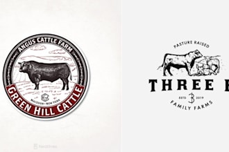 do agriculture bull caw farm logo design 24 hours