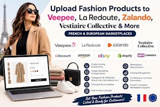 upload fashion products to veepee, la redoute, zalando, vestiaire collective