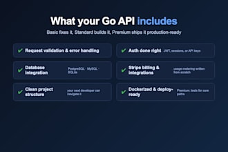 develop or fix go backend API for your app