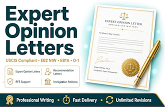 craft expert opinion letter for uscis eb2 niw eb1a o1
