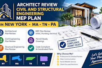 architect review civil and structural engineering mep plan in new york ma tn pa