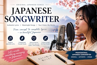 record authentic japanese female vocals for your song
