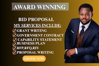 write wining government contract,proposal,rfp,rfq,rfi,business plan and grant