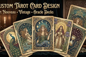 design custom art nouveau vintage tarot cards and oracle decks