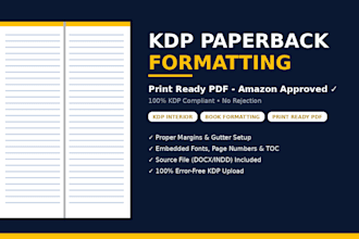 format your paperback book for amazon KDP