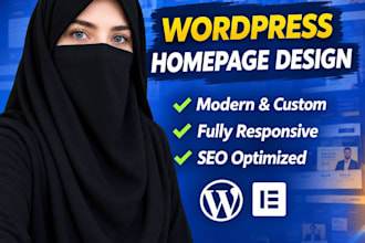 design a modern and responsive homepage for wordpress