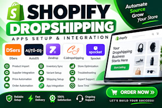 setup shopify dropshipping apps dsers autods zendrop cjdropshipping spocket