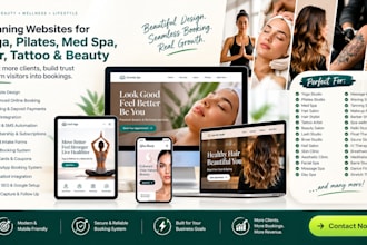 do yoga pilates studio med spa hair stylist tattoo artist beauty salon website
