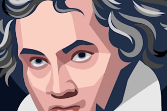make a geometric vector face draw