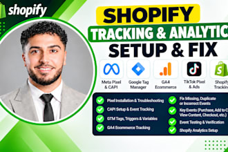 fix facebook pixel, GTM, ga4, capi, tiktok ads and shopify