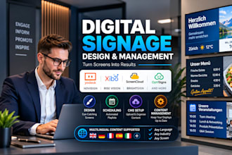 design and manage multilingual digital signage yodeck xibo screencloud