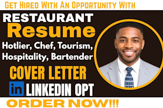 write  restaurant, hotelier, chef, tourism, hospitality, bartender, resume