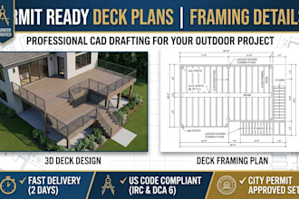 draw permit ready deck plans and framing details for city permit