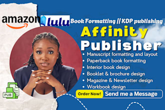 do professional layout, kdp formatting, interior layout in affinity publishing